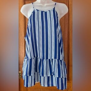 Lily White Blue and White Striped  Top